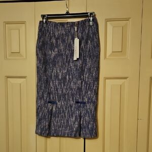 Elegant Blue Patterned Women's Skirt